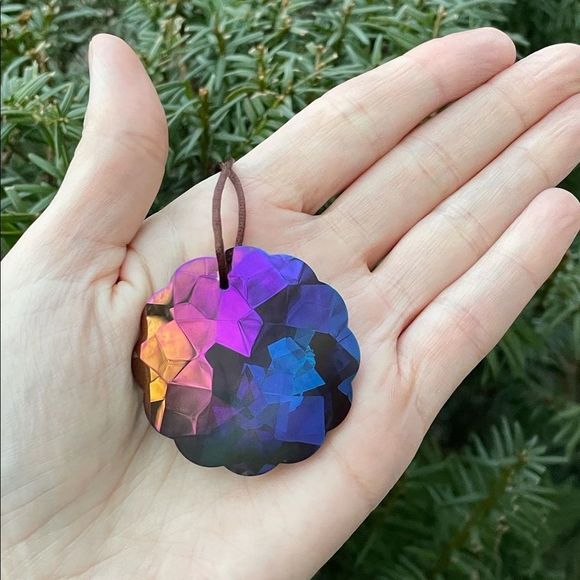 Gorgeous Sun Catcher Purple Mix Smoky Window 45mm Crystal Prisms - Picture 3 of 4